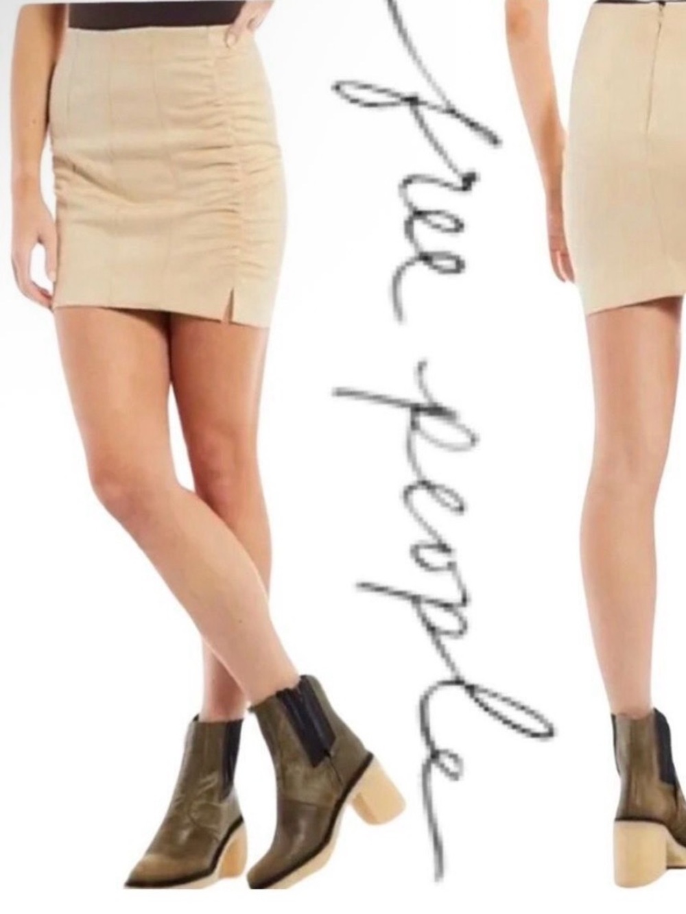 Free People Faux Suede Tan Size 0 - NWT $78